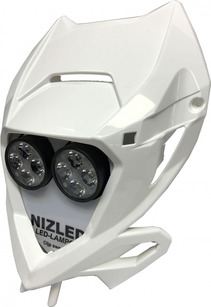 Vit lampkåpa för E30/R40D eller E40F med två LED-lampor.