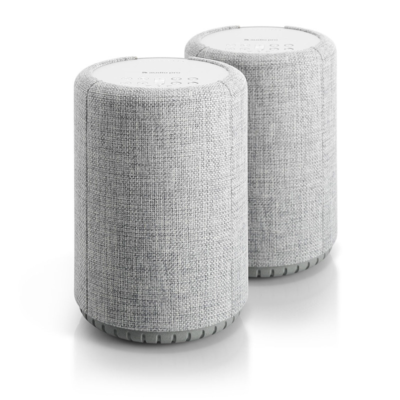 2-Pack Audio Pro A10 aktiv Wifi-högtalare, ljusgrå