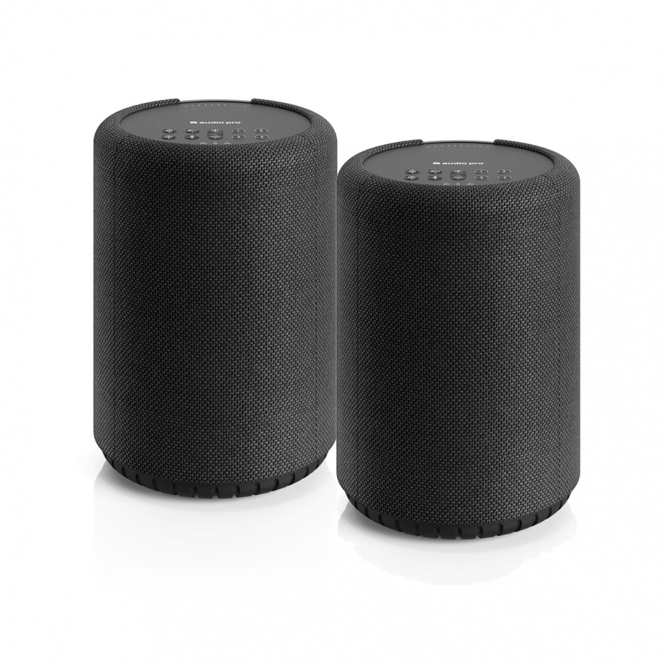 2-pack Audio Pro A10 MKII W, kompakt multiroom-högtalare med WiFi, svart