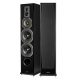 WiiM Amp Pro & Dynavoice Definition DF-8, kraftfullt 2.0 stereopaket Högtalare i svart med flera element och modern design för stereoanvändning.