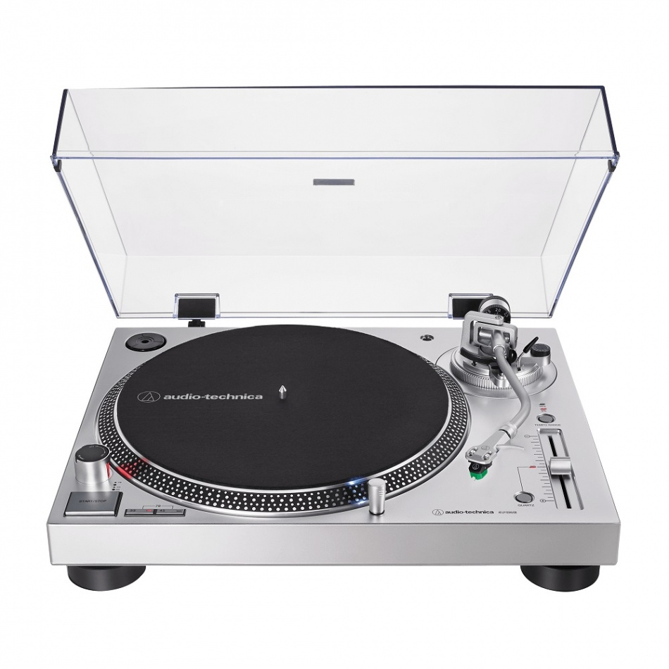 Audio Technica AT-LP120XUSB silver med externt RIAA Fosi Audio Box X5
