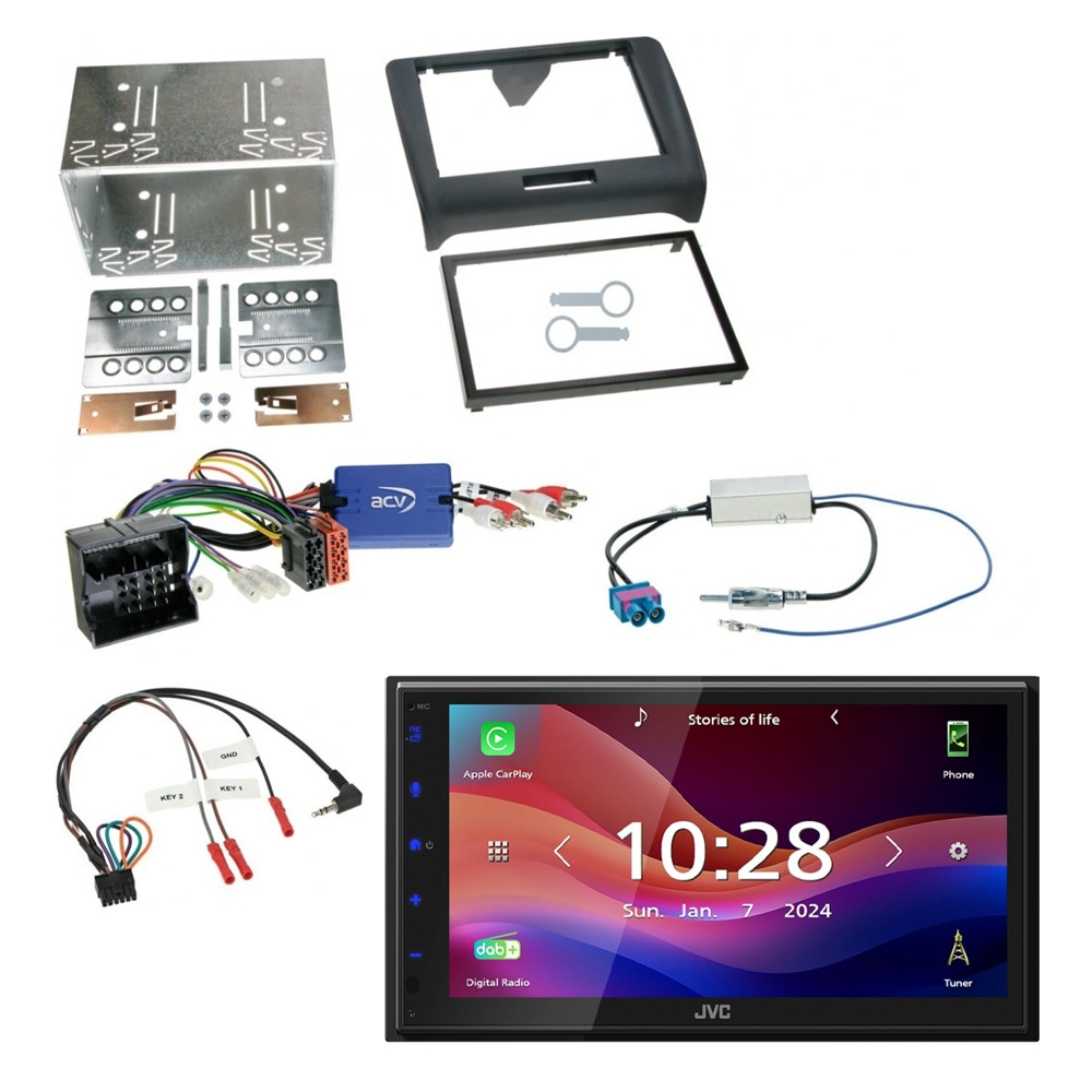 JVC KW-M695DBW bilstereopaket till Audi TT 2006-2014
