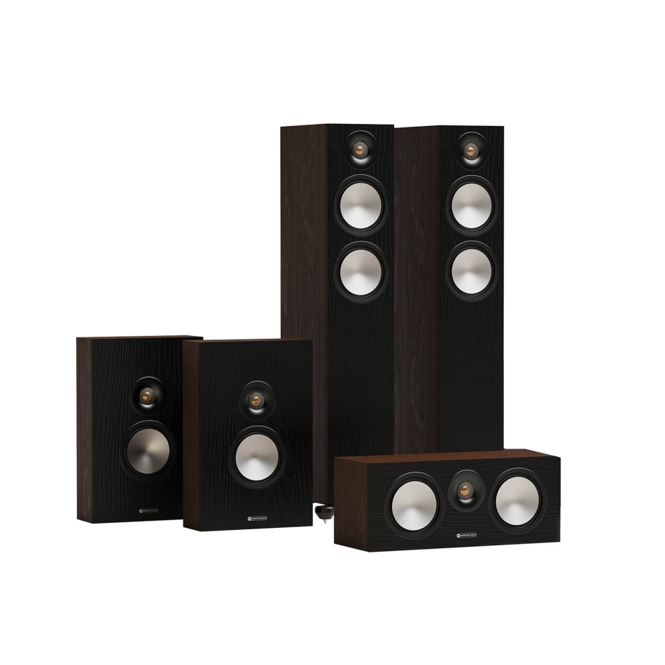 Monitor Audio Bronze 300 7G 5.0 högtalarpaket, valnöt