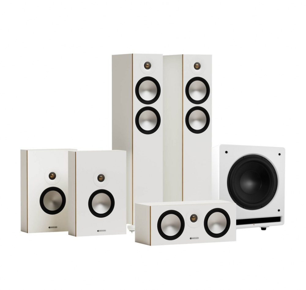 Monitor Audio Bronze 300 7G 5.1 högtalarpaket, vitt