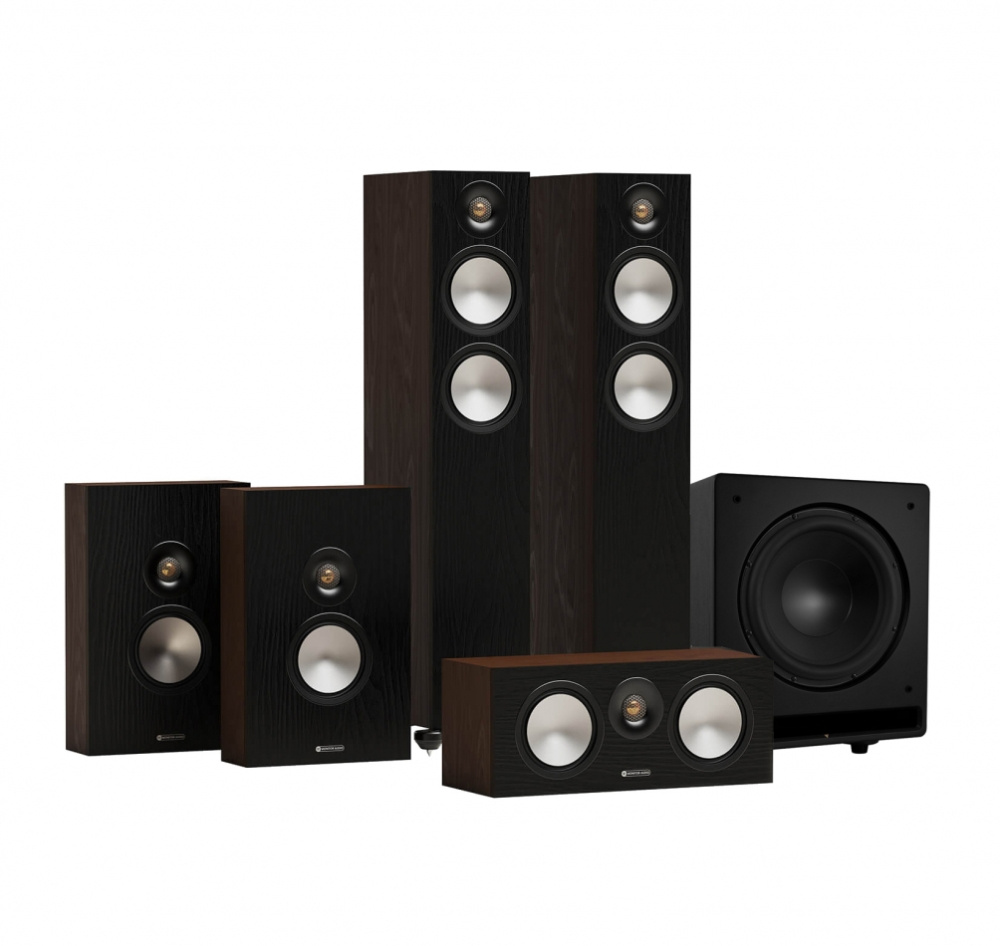 Monitor Audio Bronze 300 7G 5.1 högtalarpaket, valnöt