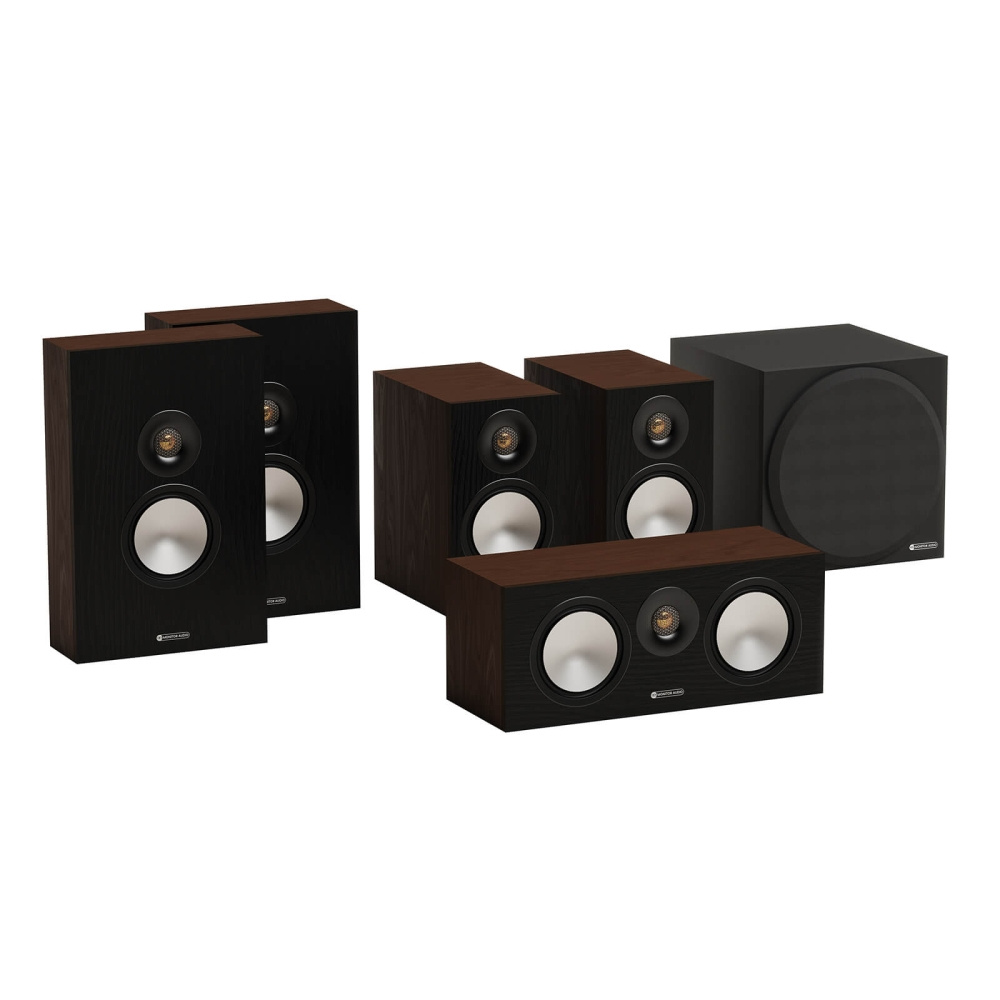 Monitor Audio Bronze 50 7G 5.1 högtalarpaket, valnöt