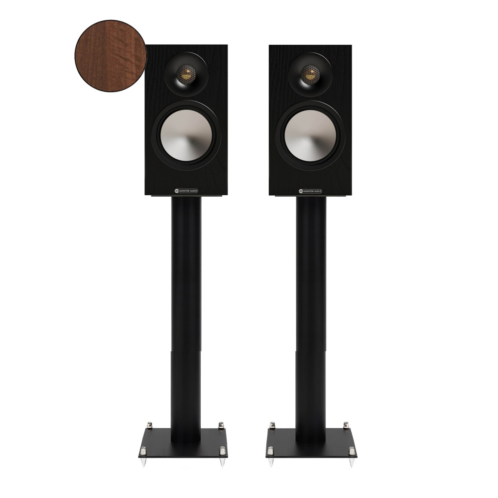 Monitor Audio Bronze 50 7G i valnöt med Custom Design-högtalarstativ, 61cm