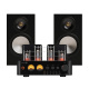Dayton Audio HTA100 med Monitor Audio Bronze 50 7G i svart, stereopaket Dayton Audio HTA100 med Monitor Audio Bronze 50 7G i svart, stereopaket