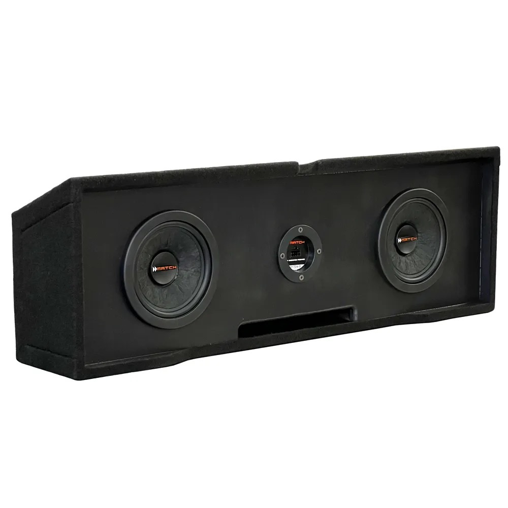 Passiv baslåda med två 6,5-tums baselement i svart design.