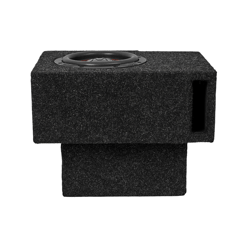 Ljudsystem för ID.BUZZ Cargo med subwoofer i svart klädsel.