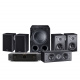 Marantz Cinema 70S & Magnat Monitor S10B 5.1 hemmabiopaket, svart Hemmaljudsystem med förstärkare och högtalare i svart färg.