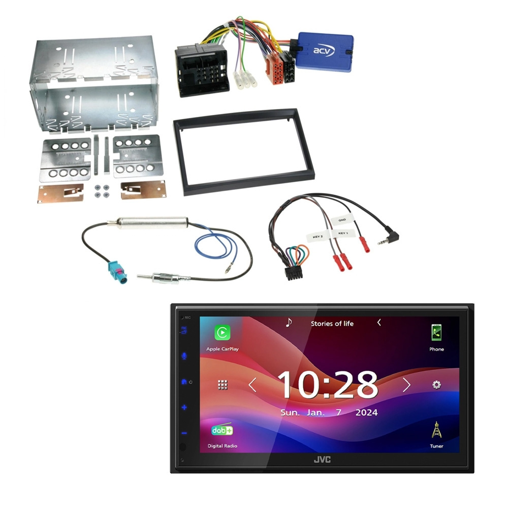 JVC KW-M695DBW bilstereopaket till Citroen/Fiat/Peugeot/Toyota