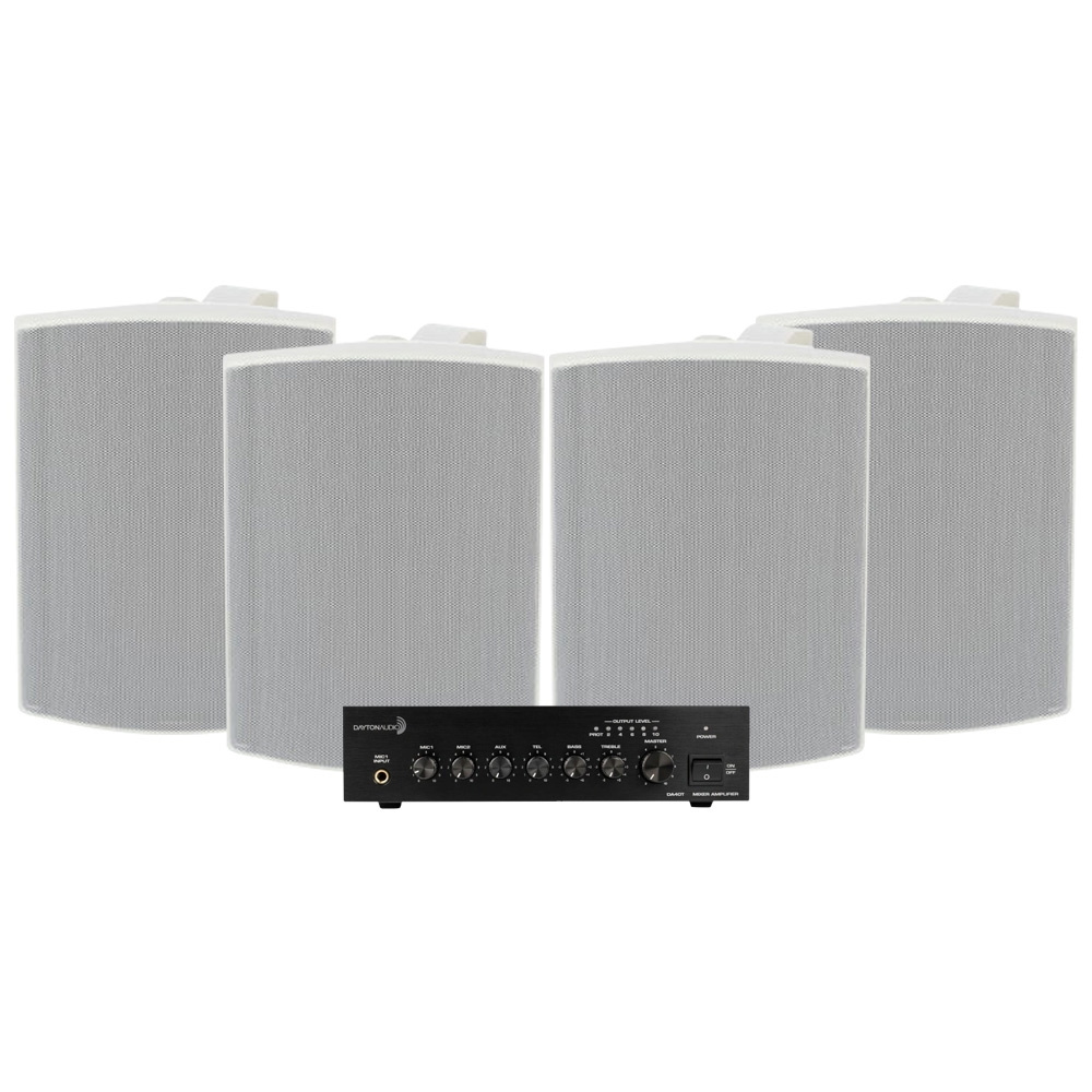 Dayton Audio DA40T med 4st Visaton WB16 i vitt, kommersiellt 100V-paket