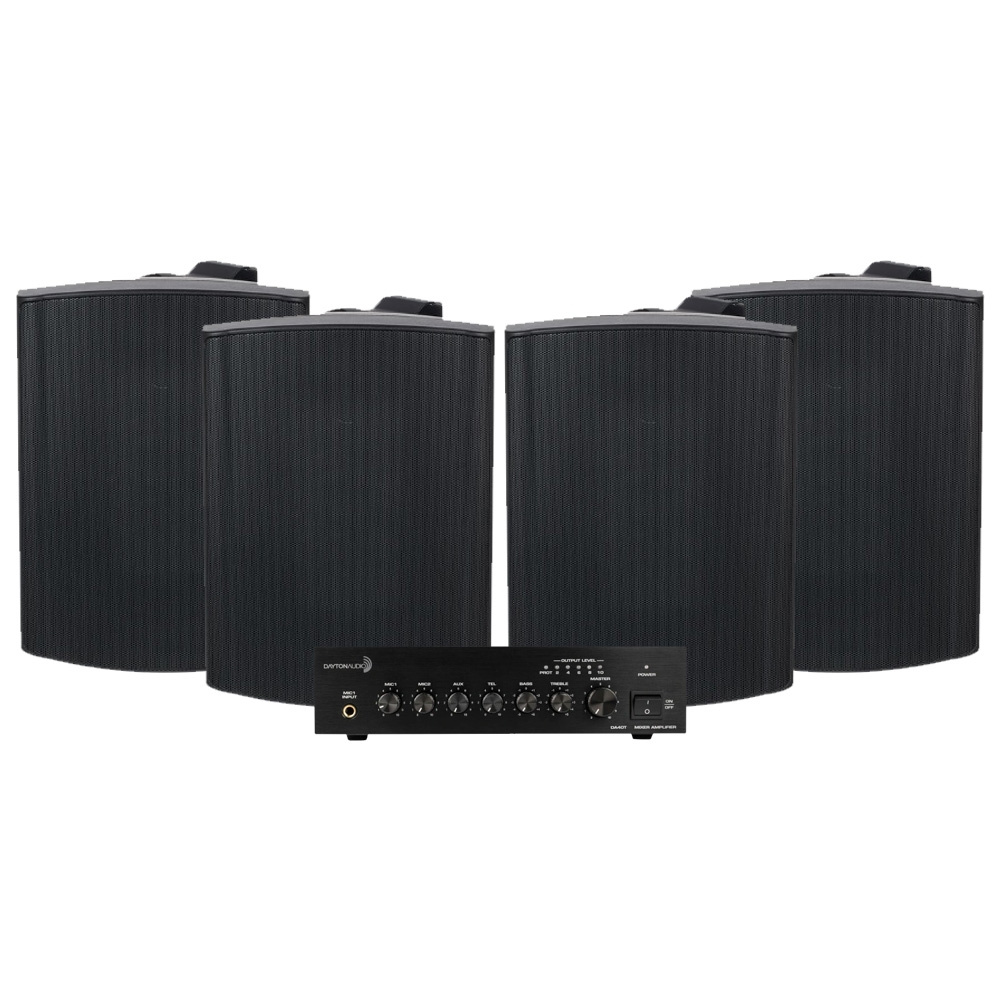 Dayton Audio DA40T med 4st Visaton WB16 i svart, kommersiellt 100V-paket