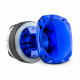 DS18 PRO-DKH2FC, galen 2tums fenoldriver med rött/blått horn En blå och röd högtalare med en rund design och kraftfull driver.
