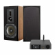 Dynavoice CA802BT & Definition DM-6II i ek, stereopaket Stereopaket med träfinish, högtalare och en Bluetooth-förstärkare.