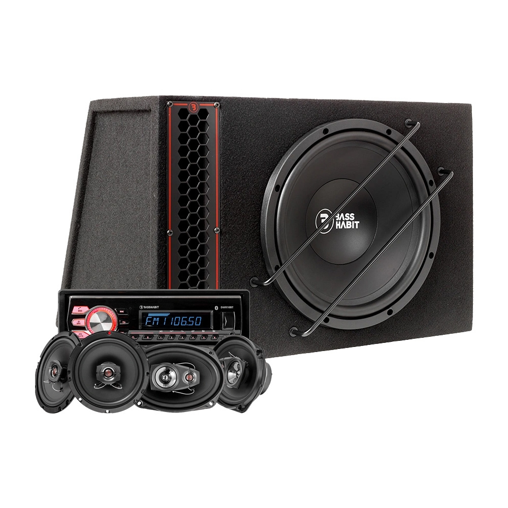 Bass Habit PL112A helhetspaket med DMR10BT och Rebel-högtalare