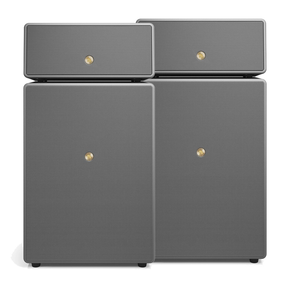 2-pack Audio Pro Drumfire II W Wi-Fi-högtalare med Google Cast & AirPlay 2, grå