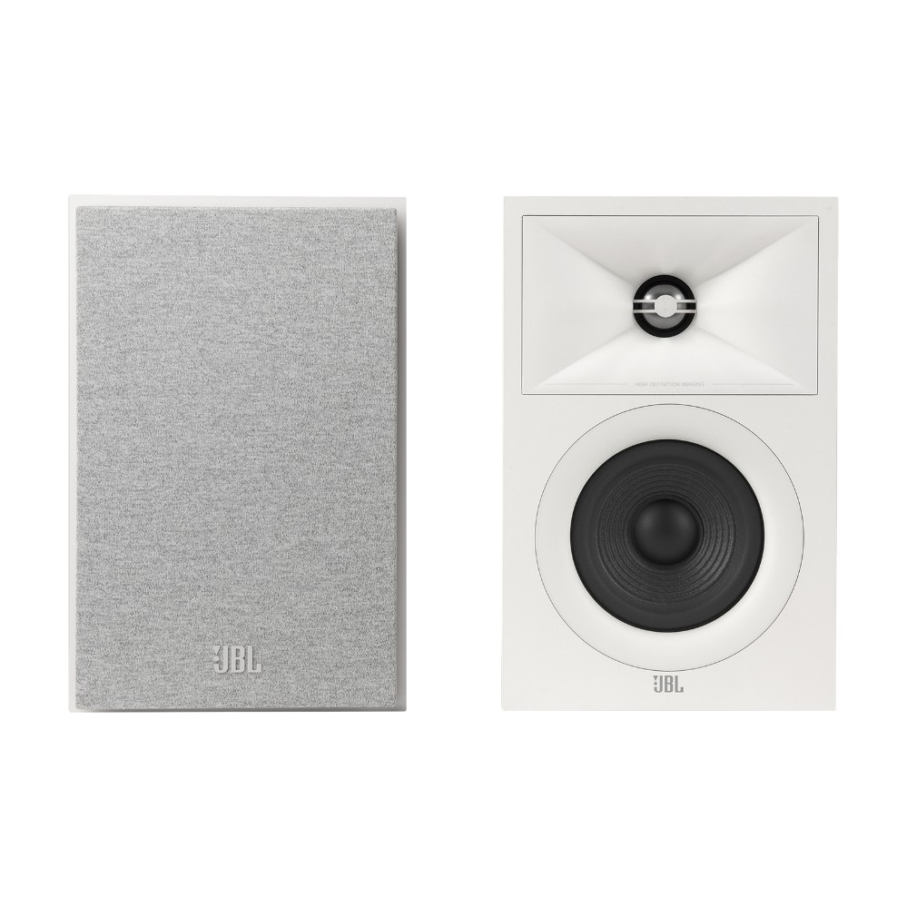 JBL Stage 240B i vitt med Dayton Audio DTA-PRO, 2.0 stereopaket