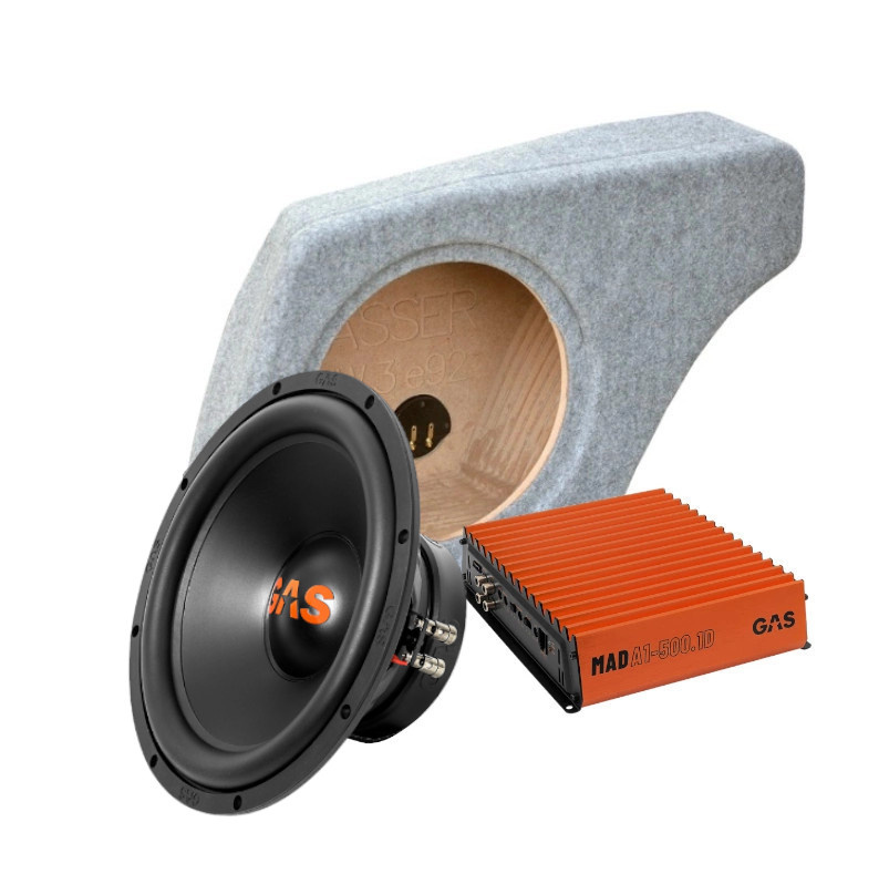 Högtalarlåda, subwoofer och förstärkare för BMW E92.