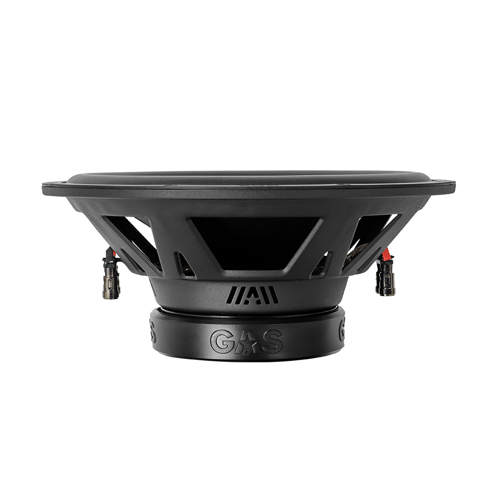 En subwoofer från GAS MAD, designad för BMW E92, med svart hölje.