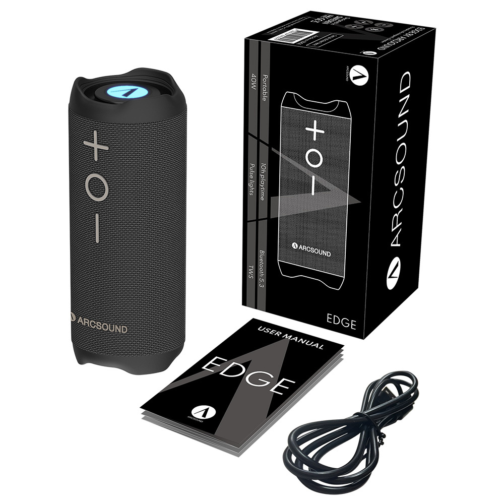 2-pack Arcsound EDGE Bluetooth-högtalare, svart