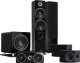 Elipson Prestige Facet PF14F högtalarpaket 5.1, svart Ett högtalarpaket med svarta högtalare för surroundljud.