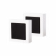 System One A50BT & 2-pack DLS Flatbox Slim Mini, stereopaket Två vita högtalare med svart front. Stereopaket för ljudsystem.