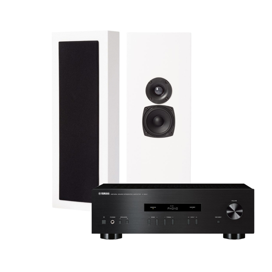 DLS Flatbox Slim Large stereopaket med Yamaha A-S201 II