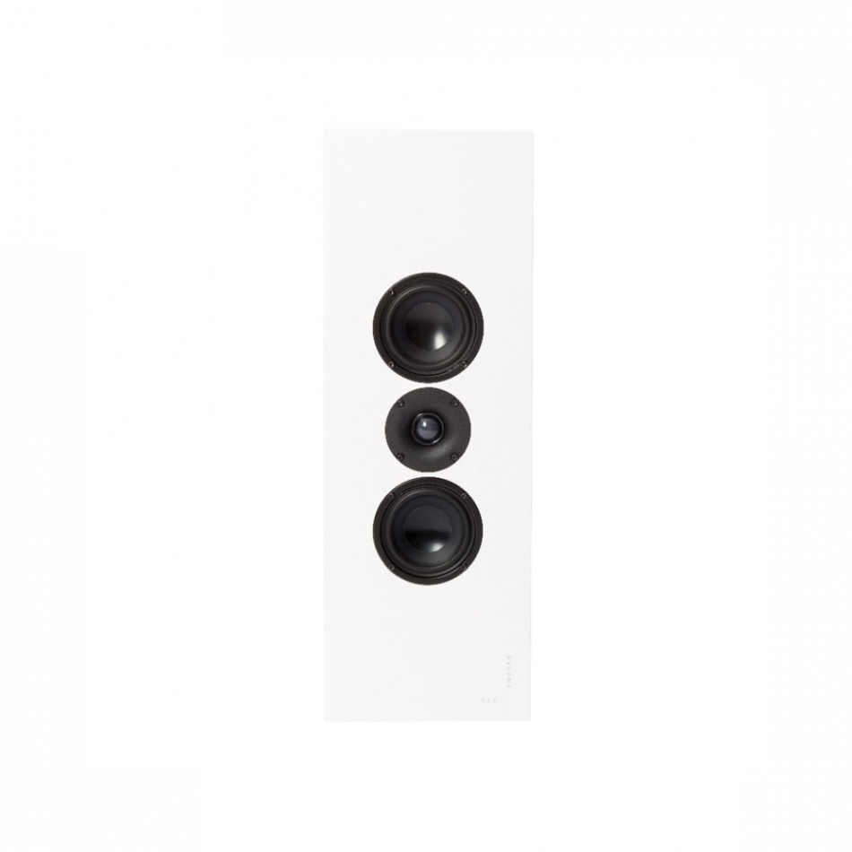 Högtalarpaket med tre enheter i vit design för väggmontering.