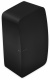 2-pack Sonos Five Wi-Fi-högtalare, svart Svart högtalare med rundad design och kontroller på sidan.
