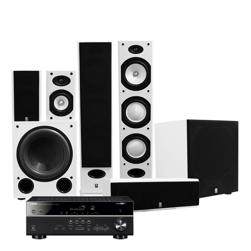 System One H388 Hembiopaket med 2st W12 Vit & YAMAHA HTR-4072 