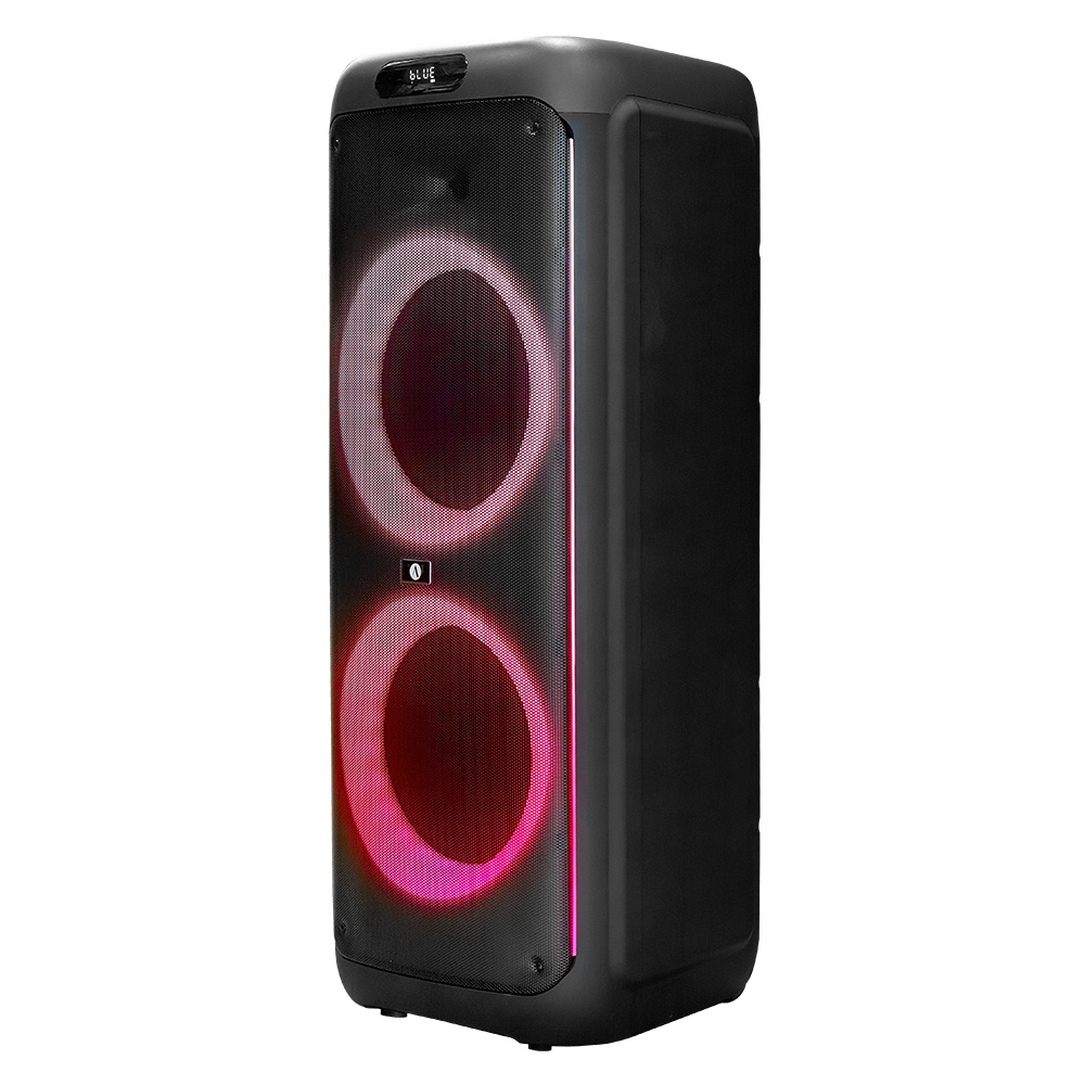 Tung partyhögtalare med LED-ljus, trådlös mikrofon och Bluetooth.