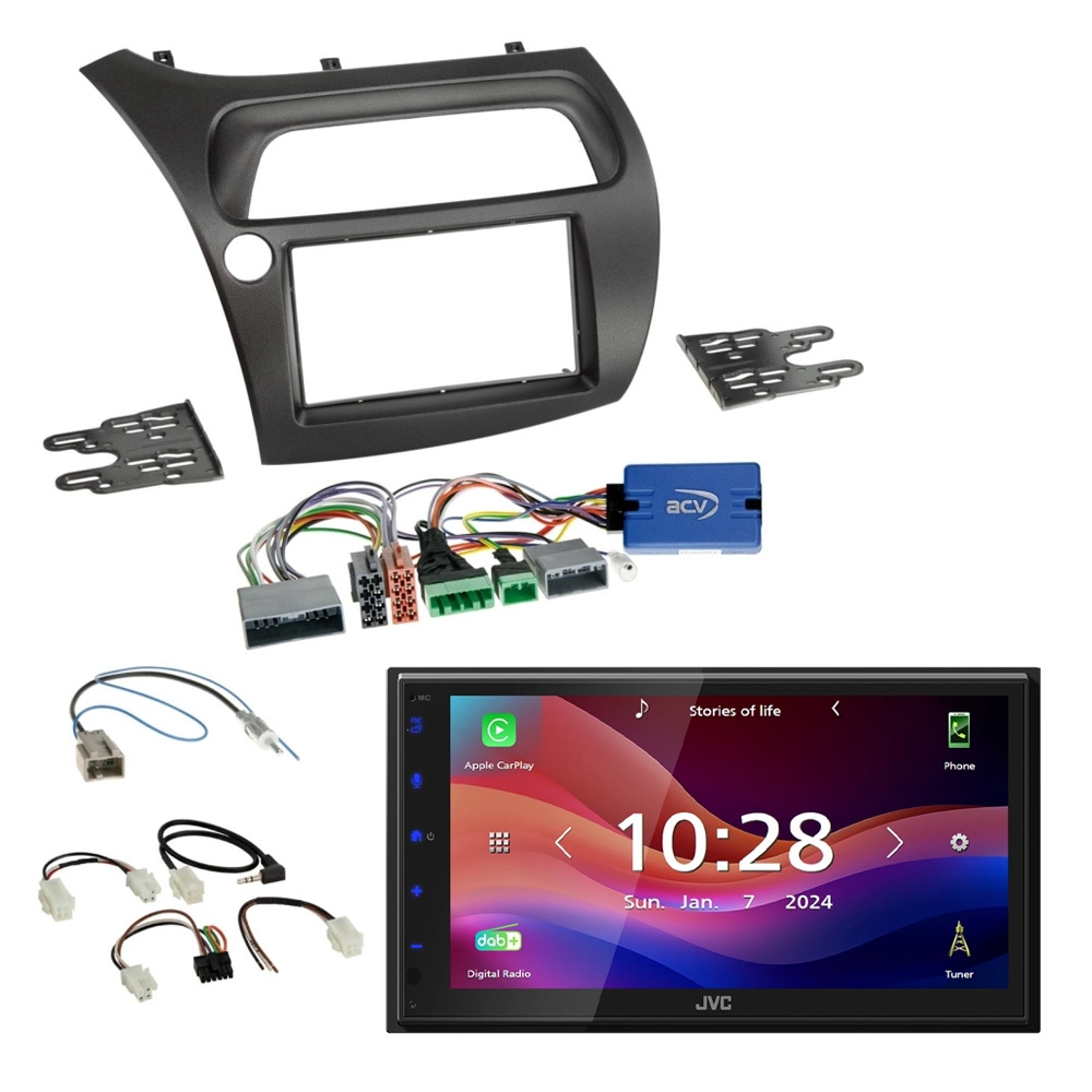 JVC KW-M695DBW bilstereopaket till Honda Civic 2006-2011