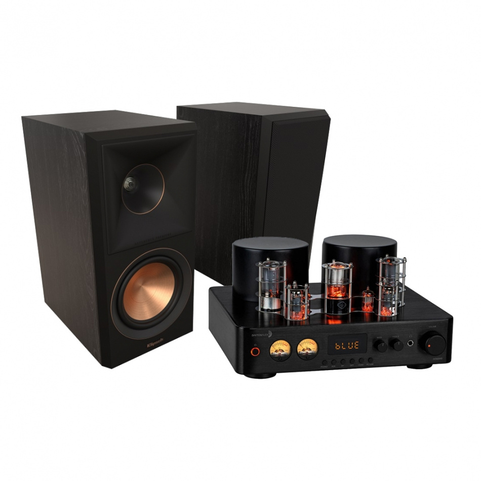 Dayton Audio HTA200BT med Klipsch RP-500M II, stereopaket