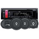 JVC KD-R691 & Hertz DCX-högtalare En bilstereo med USB och iPhone-stöd, samt två Hertz DCX-högtalare.