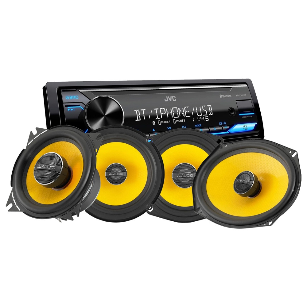 JVC KD-X382BT med JL Audio C1-koaxialhögtalare, bilstereopaket
