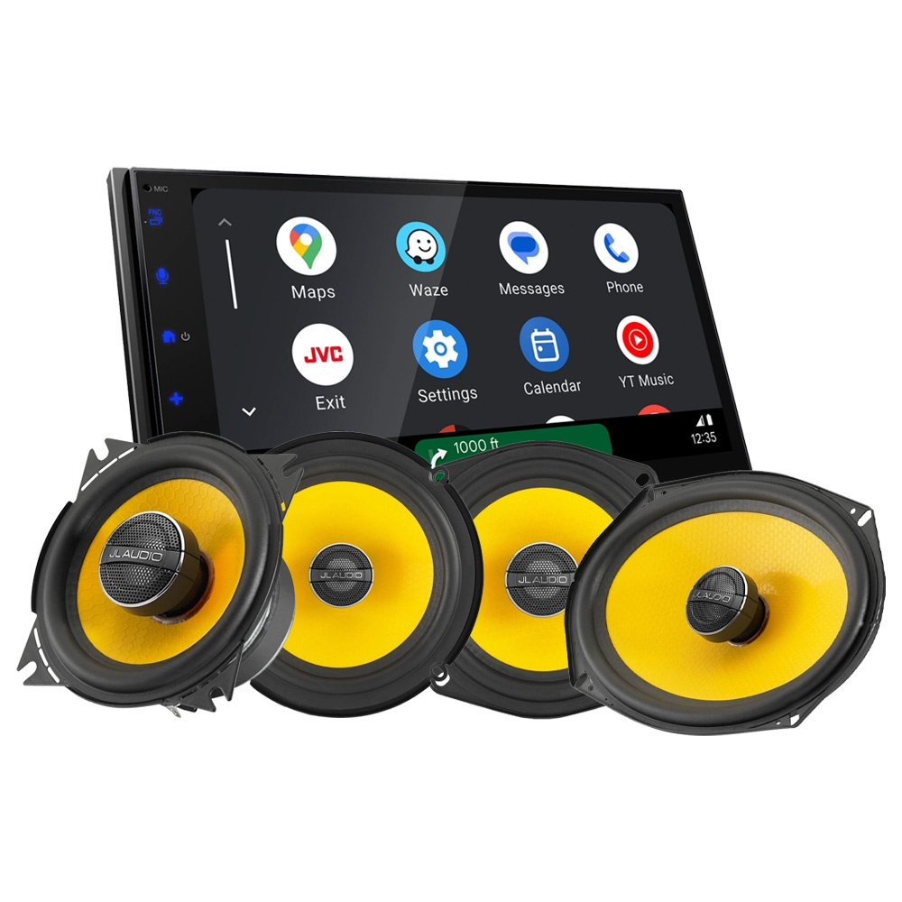 JVC KW-M695DBW med JL Audio C1-koaxialhögtalare, bilstereopaket