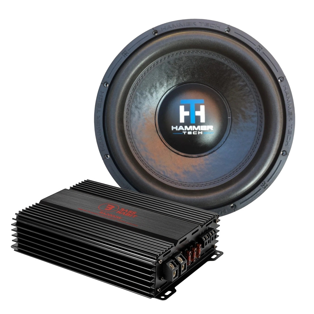 Hammer Tech LCW12V2D4 med Bass Habit RA2000W, 1x12 baspaket