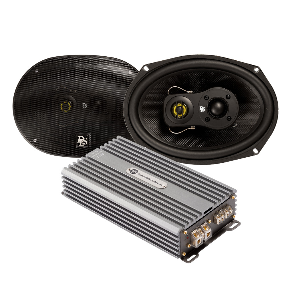 Högtalare och förstärkare, designade för bättre ljud i bilen.