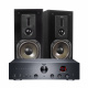 Magnat MA700 & Dynavoice Definition DM-6, stereopaket Stereopaket med högtalare och receiver i svart design.