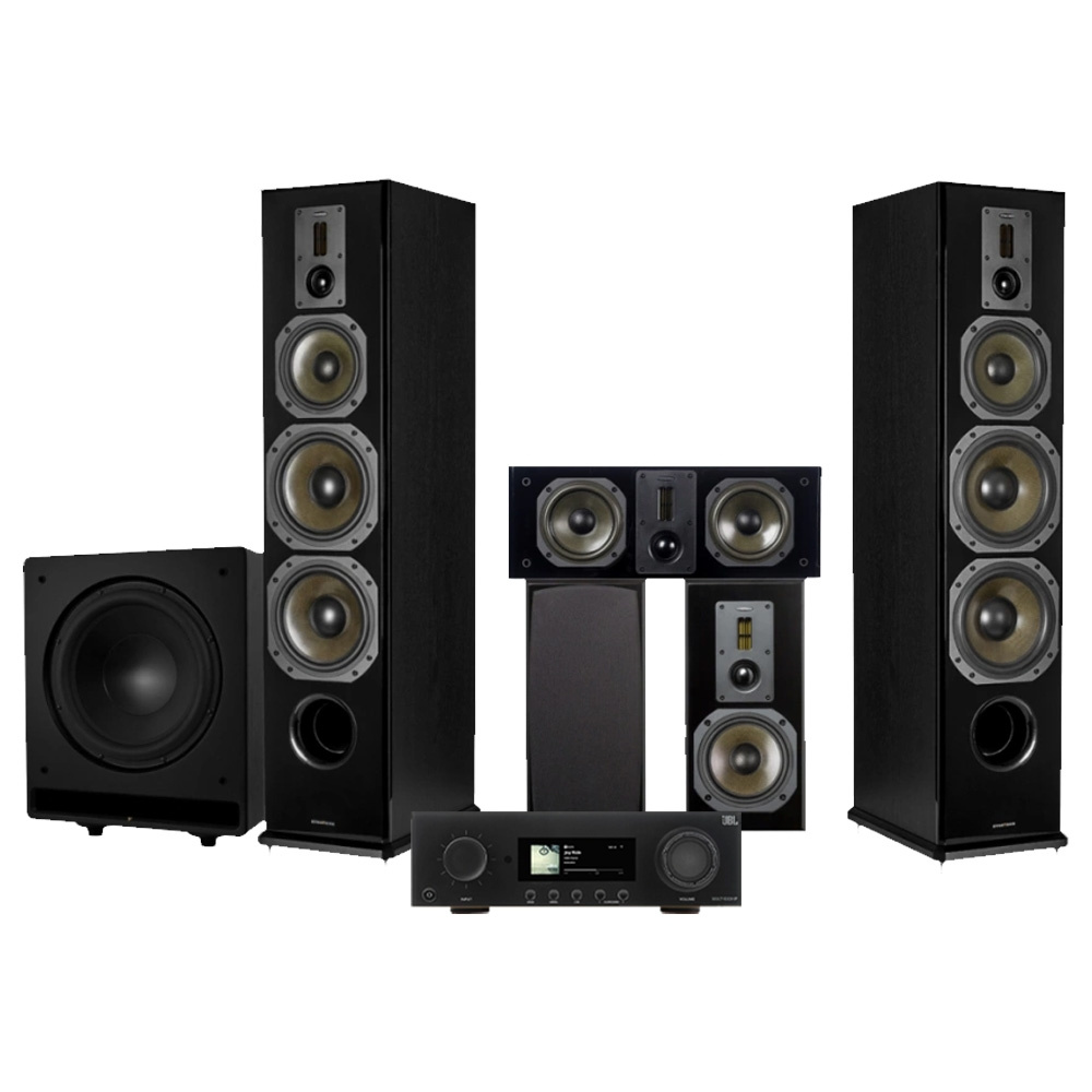 Dynavoice Definition 5.1 hemmabiopaket med JBL MA7100HP, svart