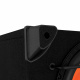 GAS MAD B1-112 & MAD A1-70.2, baspaket En hörnmonterad elementlåda med svart yta och orange detaljer.