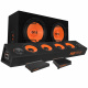 GAS MAD B1-212 & MAD A2-600.1DFL med GAS MAD PB1-46, raggarpaket Högtalarsystem med två subwoofers och fyra högtalare, inklusive förstärkare.