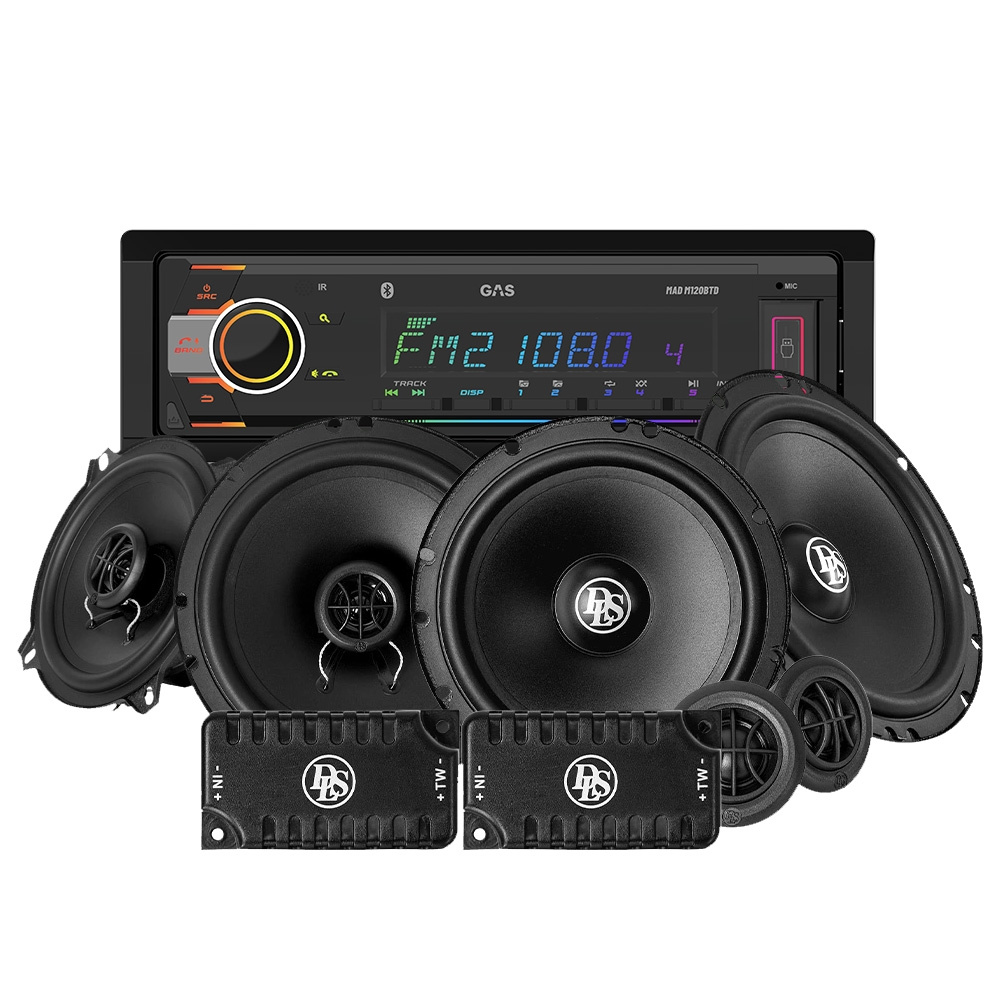 GAS MAD M120-BTD med DLS Performance-högtalare, bilstereopaket