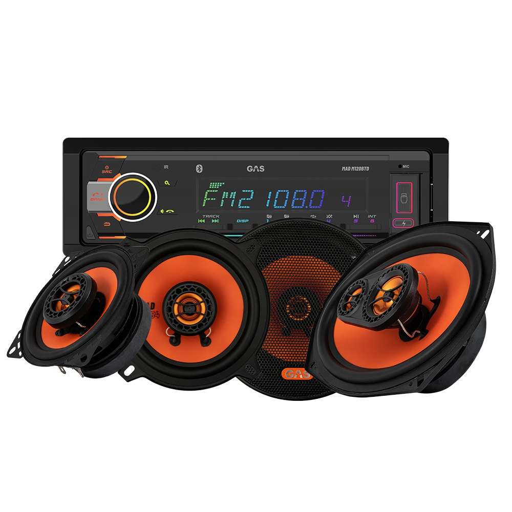 GAS MAD M120-BTD med MAD X1-högtalare, bilstereopaket