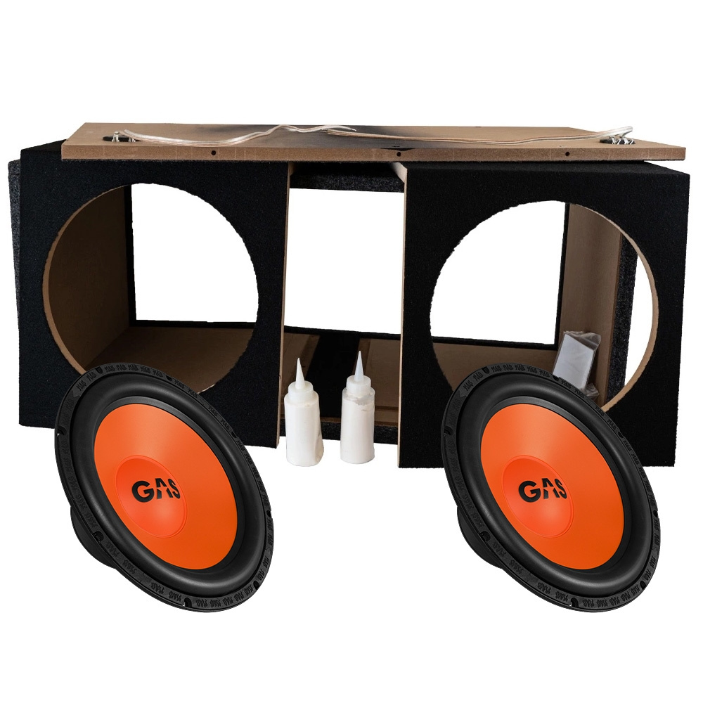 Portad 2x12 tum baslåda i byggsats med 2st GAS MAD S1-124