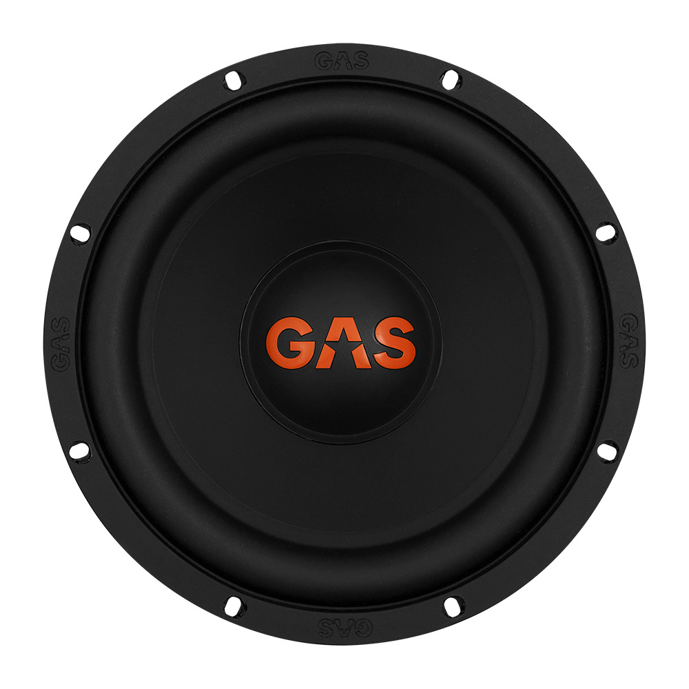 Subwoofers i svart design med GAS-logotyp.