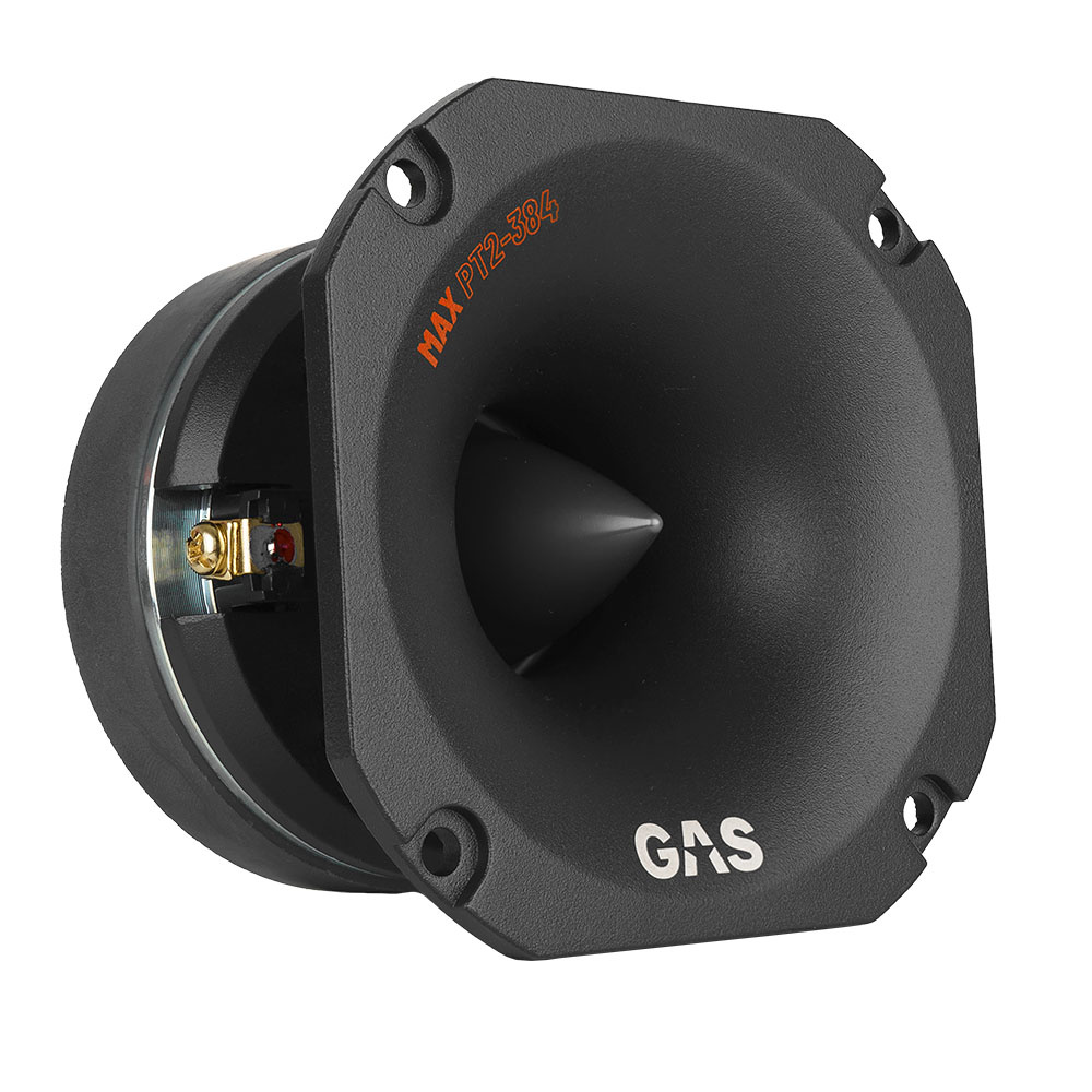 Två horndiskanter med robust design och 4 Ohm resistans.