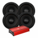 4-pack GAS MAX S1-12D1 med Bass Habit SE8000.1D2, baspaket Fyra subwoofers och en förstärkare för baspaket.
